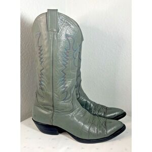 Vintage Nocona Boots Mens Grey Leather Western Cowboy Boots Pointed Toe 10
